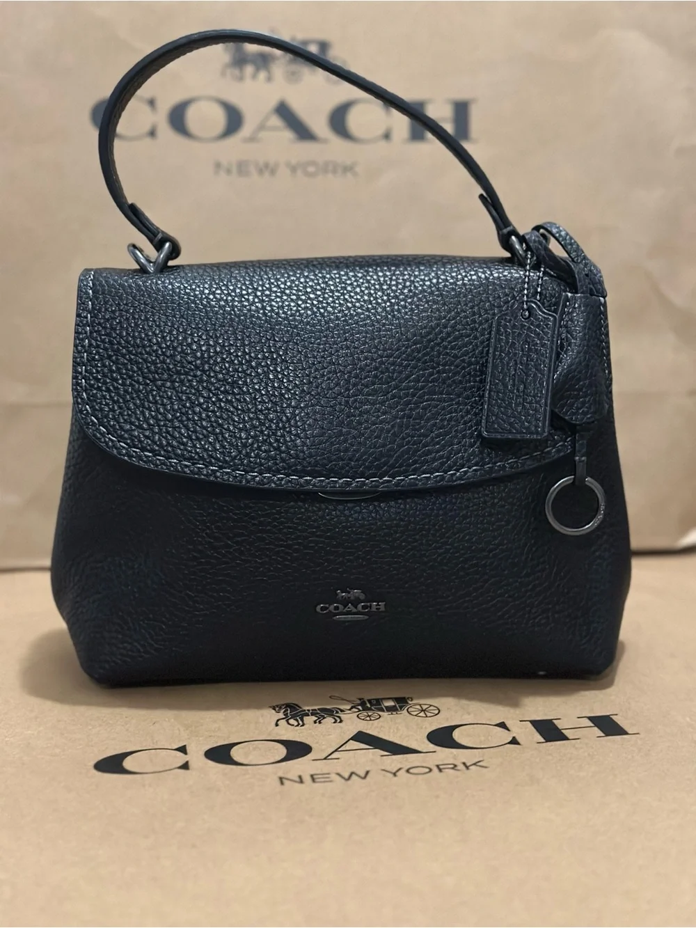 NWT Coach Emory Top Handle Bag CCE53 Gunmetal/Black